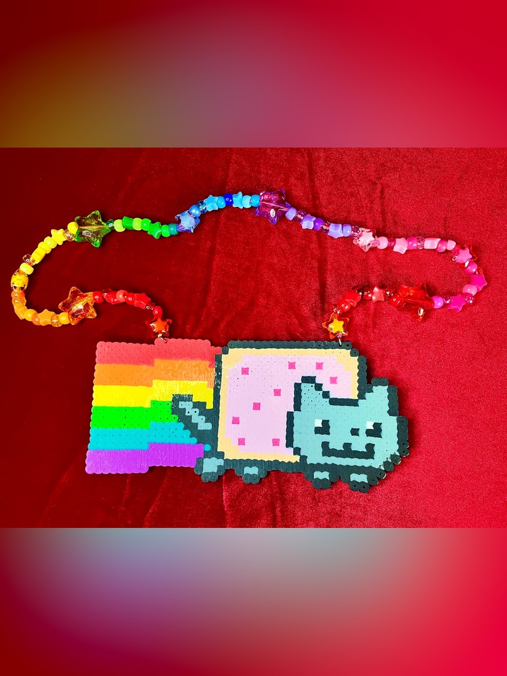 Nyan Cat Perler Necklace